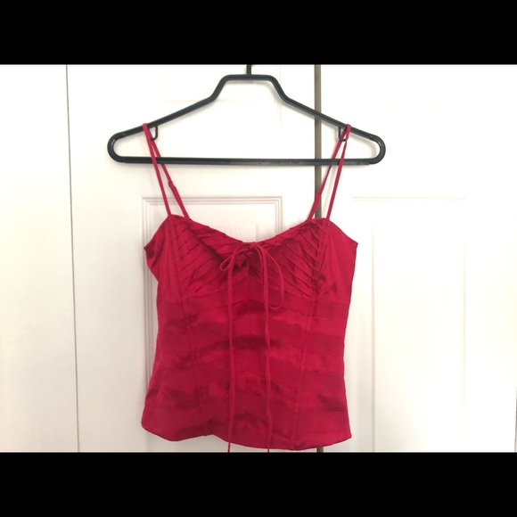Red Silk corset tank top - Picture 2 of 8